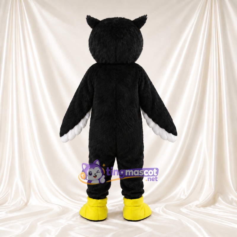 Black and White Owl Mascot Costume - Yellow Beak and Yellow Feet Black and White Owl Mascot Costume - Yellow Beak and Yellow Feet