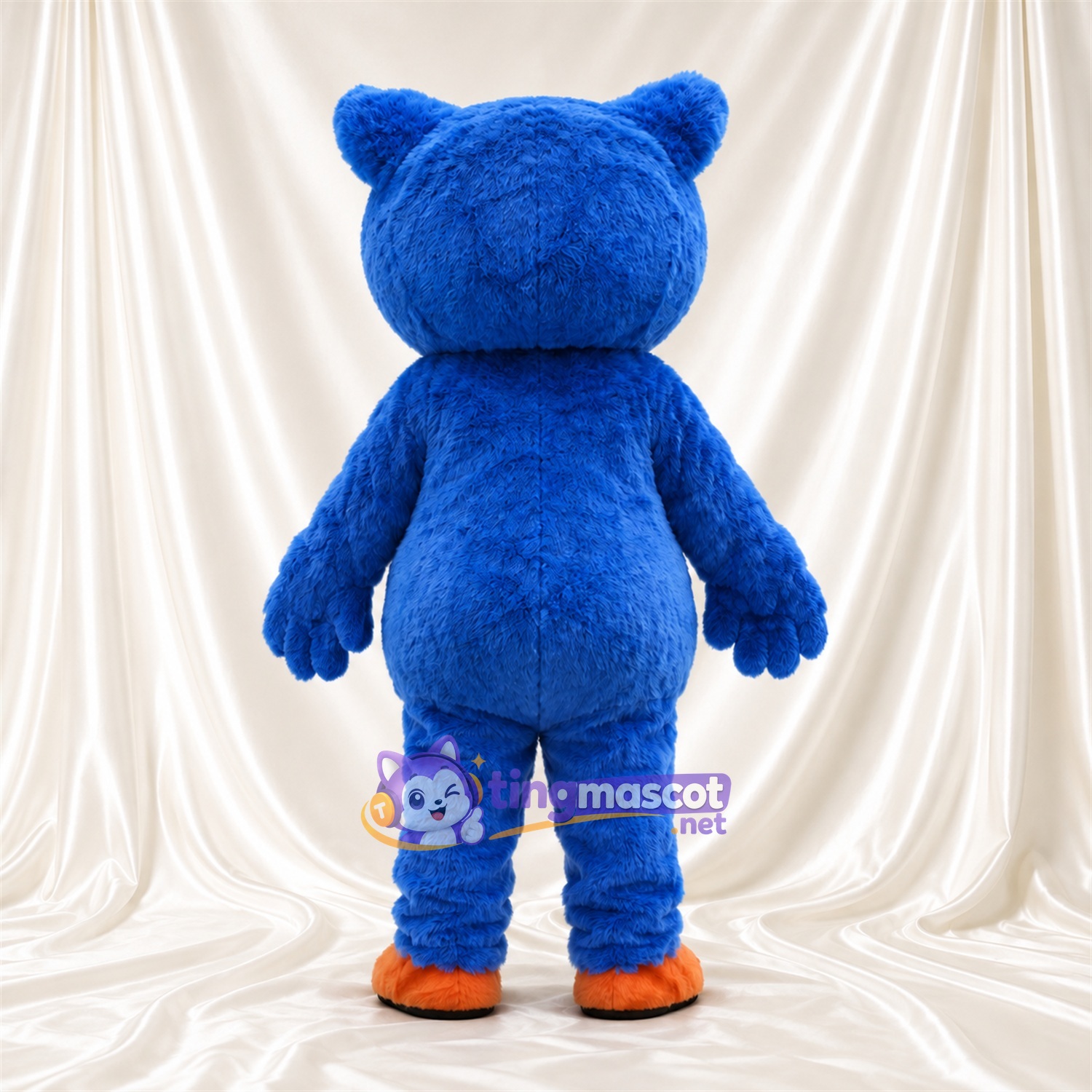 Costume de mascotte Hibou – bleu – Cercles autour des yeux (jaune); Serres (orange) Costume de mascotte Hibou – bleu – Cercles autour des yeux (jaune); Serres (orange)