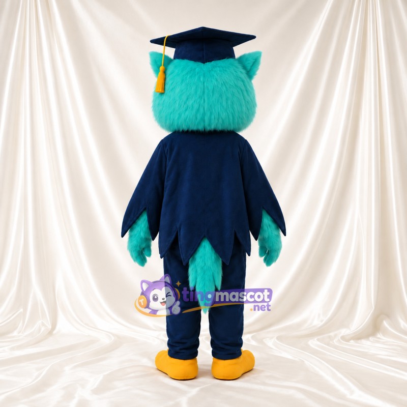 Costume de mascotte Hibou – turquoise – Casquette (bleu marine); Costume (bleu marine) Costume de mascotte Hibou – turquoise – Casquette (bleu marine); Costume (bleu marine)