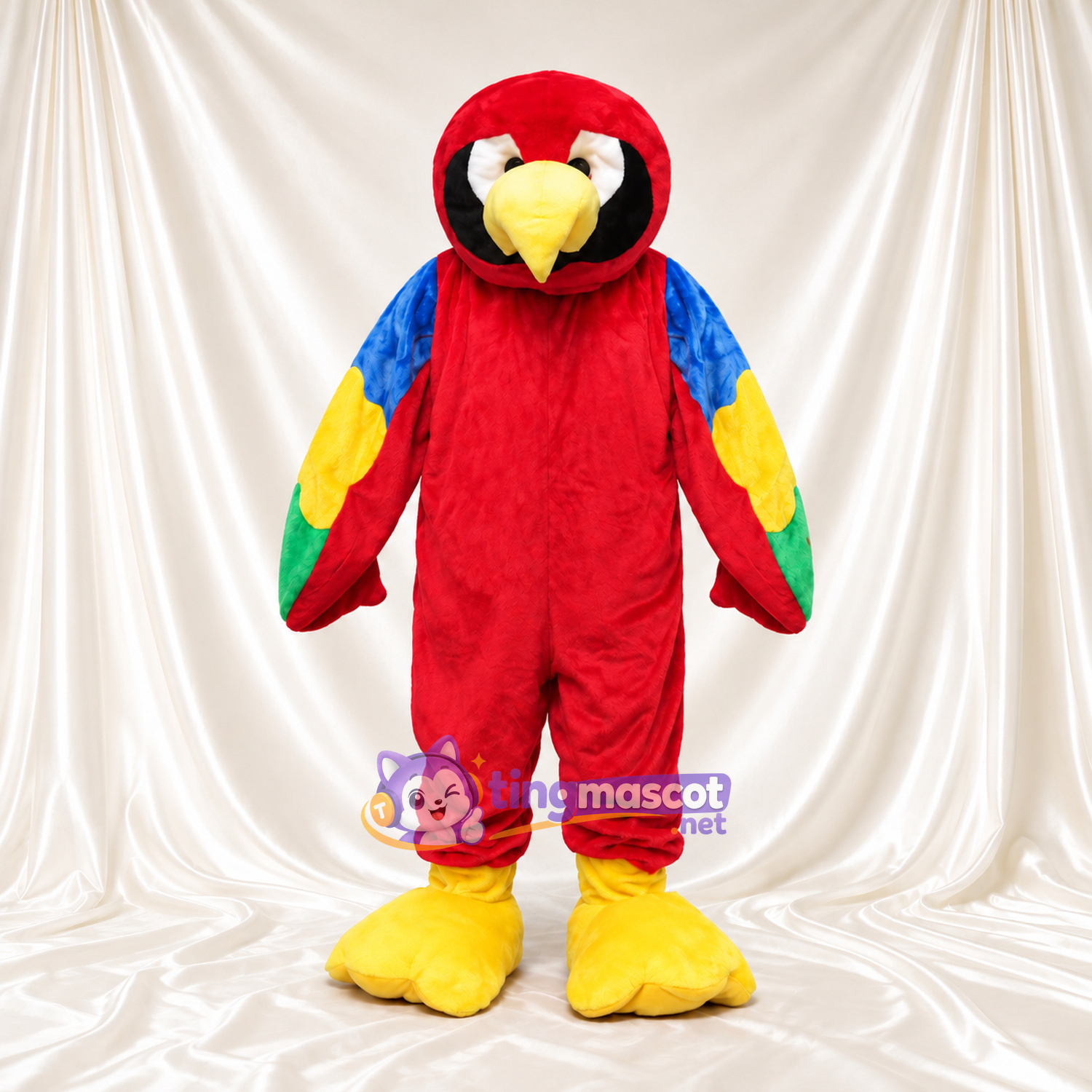 Costume de mascotte Perroquet – rouge – Ailes (jaune, vert) Costume de mascotte Perroquet – rouge – Ailes (jaune, vert)