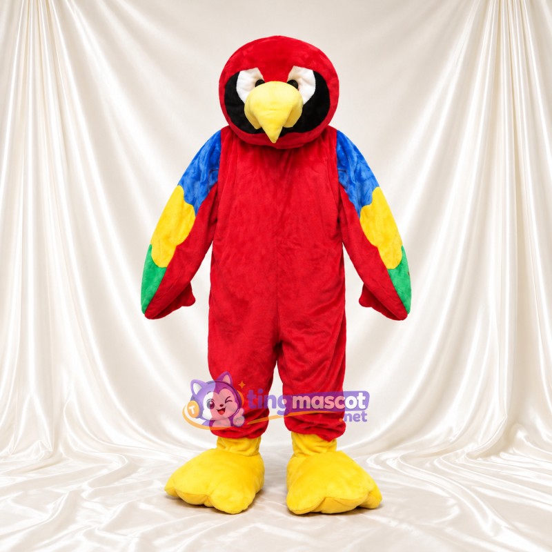 Costume de mascotte Perroquet – rouge – Ailes (jaune, vert) Costume de mascotte Perroquet – rouge – Ailes (jaune, vert)