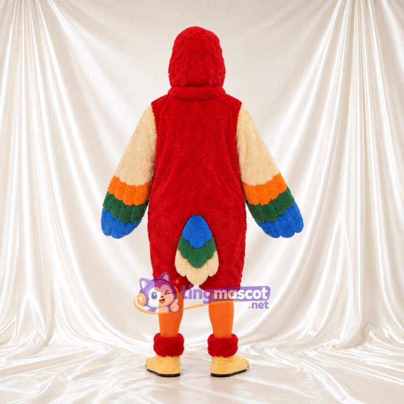 Costume de mascotte Perroquet – rouge – Ailes (crème); Jambes (orange) Costume de mascotte Perroquet – rouge – Ailes (crème); Jambes (orange)