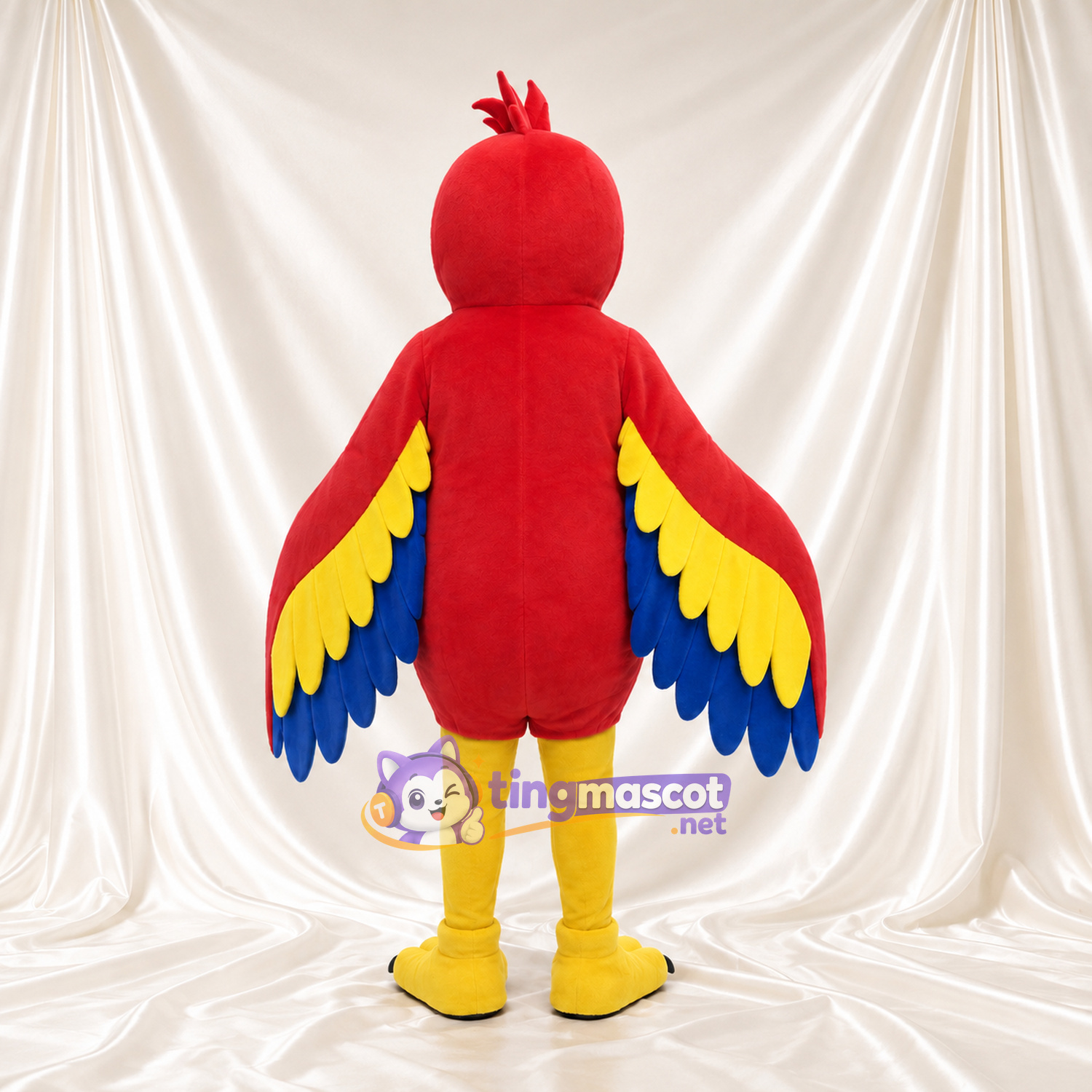 Costume de mascotte Perroquet – rouge – Ailes (long); Serres (jaune) Costume de mascotte Perroquet – rouge – Ailes (long); Serres (jaune)