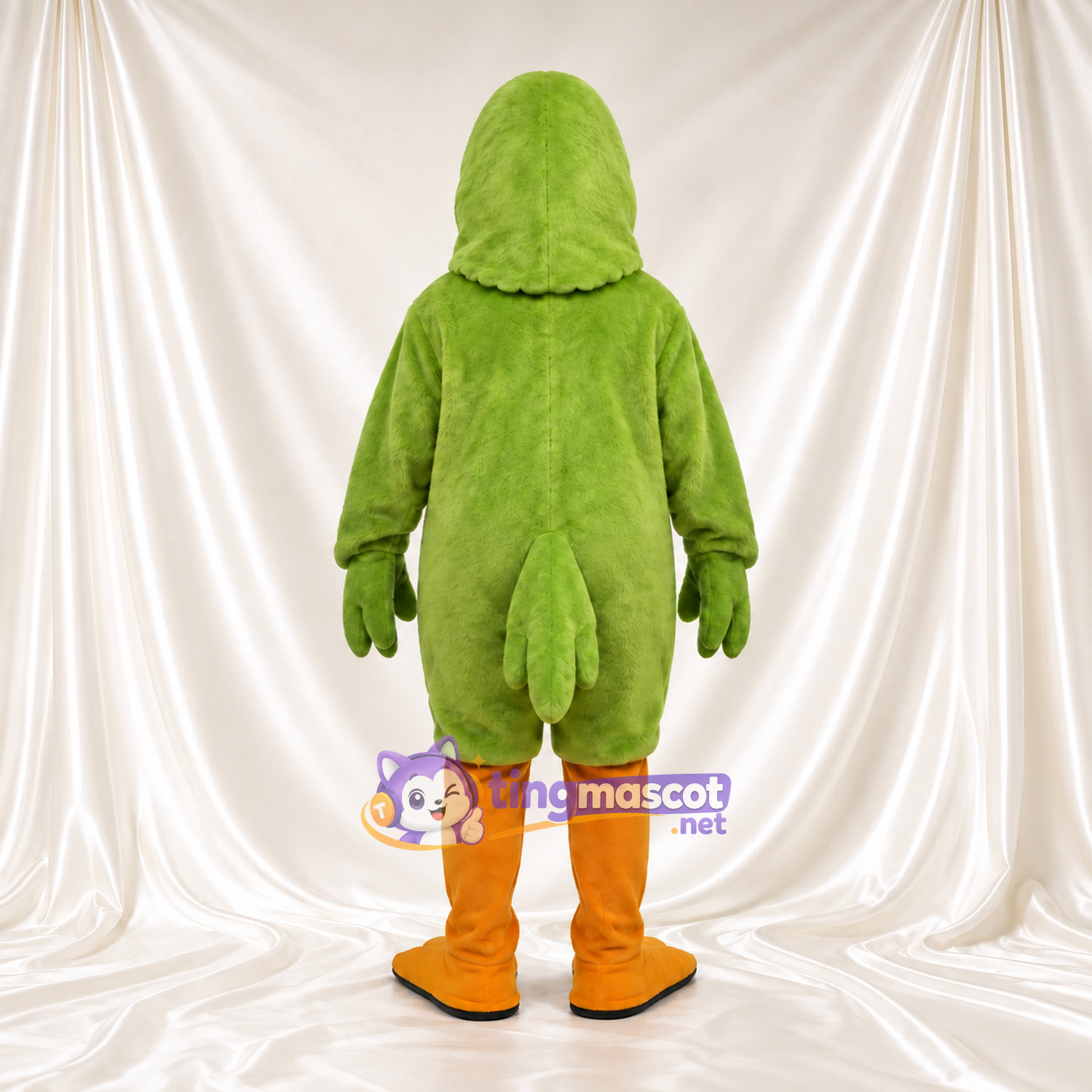 Costume de mascotte Perroquet – vert – Bec (crème); Jambes (orange) Costume de mascotte Perroquet – vert – Bec (crème); Jambes (orange)