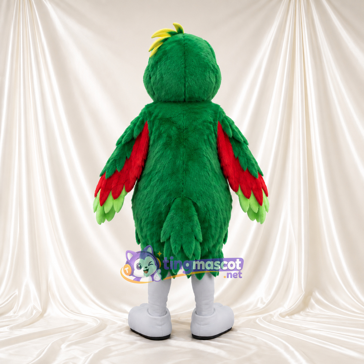 Costume de mascotte Perroquet – vert – Ailes (rouge); Pieds (blanc) Costume de mascotte Perroquet – vert – Ailes (rouge); Pieds (blanc)