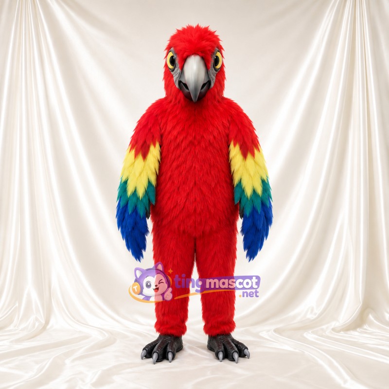 Costume de mascotte Ara rouge – selon la photo – Bec (gris); Ailes (arc-en-ciel) Costume de mascotte Ara rouge – selon la photo – Bec (gris); Ailes (arc-en-ciel)