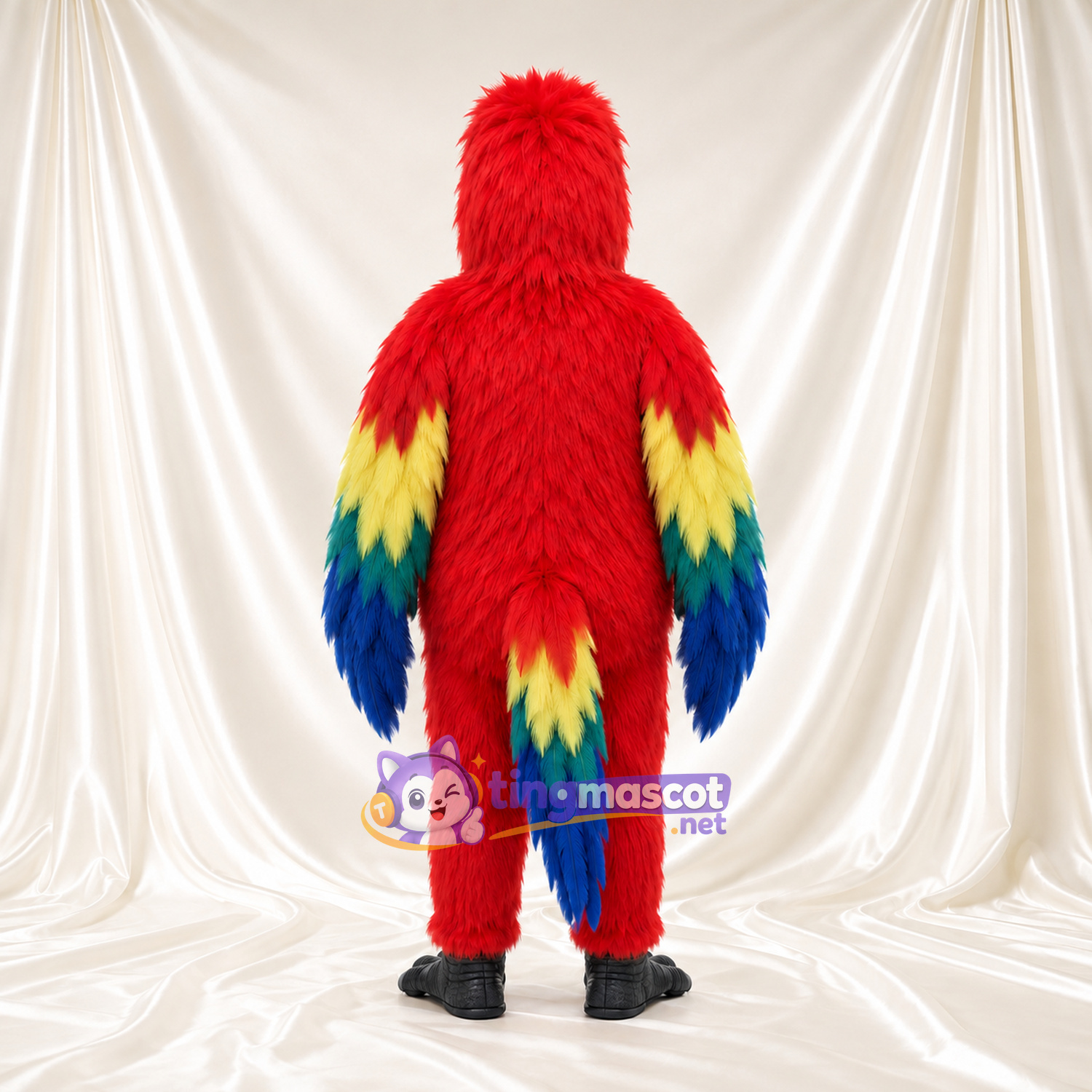 Costume de mascotte Ara rouge – selon la photo – Bec (gris); Ailes (arc-en-ciel) Costume de mascotte Ara rouge – selon la photo – Bec (gris); Ailes (arc-en-ciel)