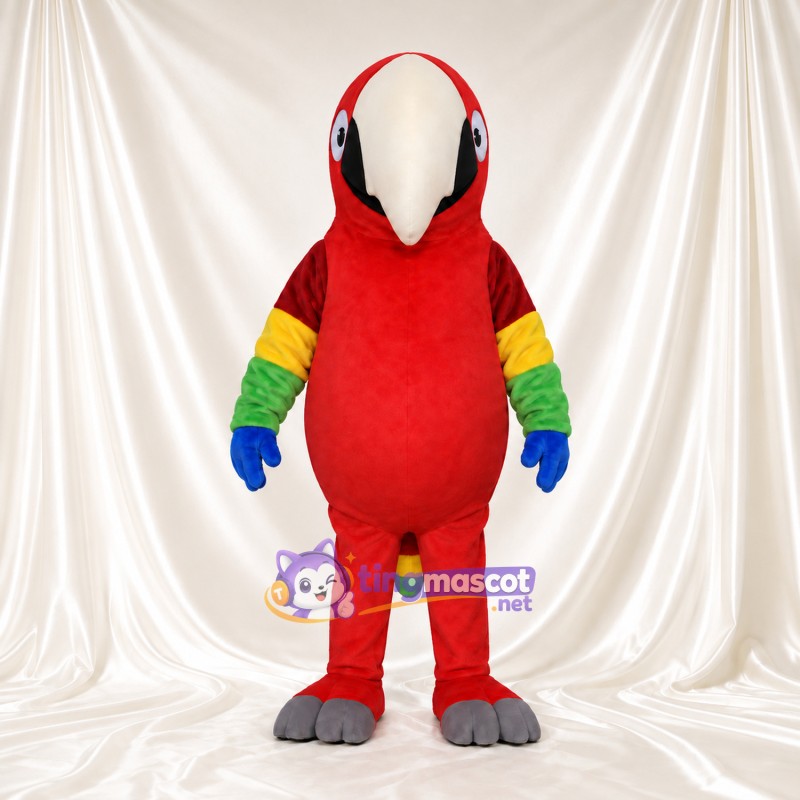 Costume de mascotte Perroquet – rouge – Bec (grand, blanc) Costume de mascotte Perroquet – rouge – Bec (grand, blanc)
