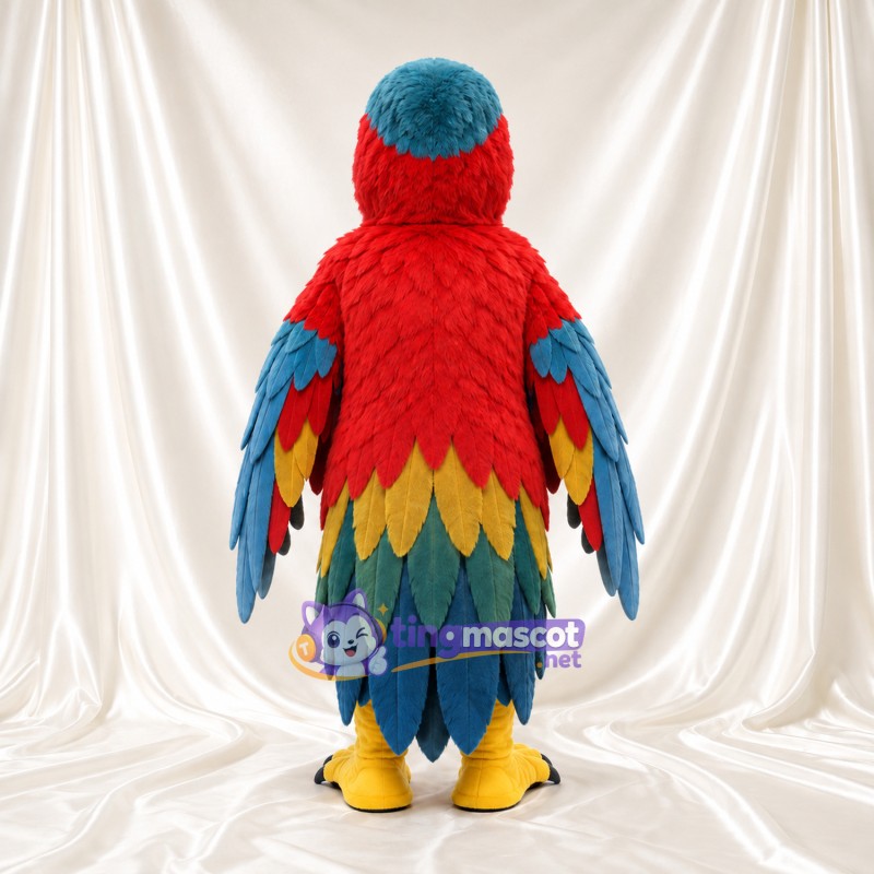 Costume de mascotte Perroquet – rouge / bleu – Corps en plumes (à plusieurs couches, arc-en-ciel) Costume de mascotte Perroquet – rouge / bleu – Corps en plumes (à plusieurs couches, arc-en-ciel)