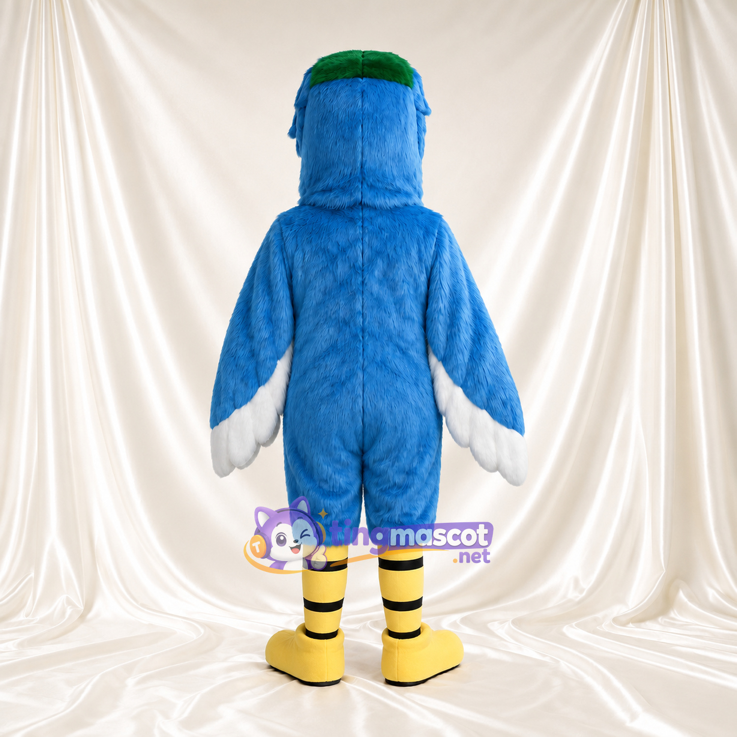 Blue Parrot Mascot Costume - Yellow Chest and White Wing Tips Blue Parrot Mascot Costume - Yellow Chest and White Wing Tips