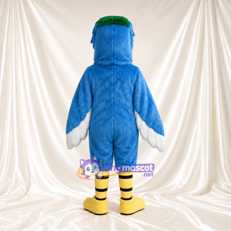 Blue Parrot Mascot Costume - Yellow Chest and White Wing Tips Blue Parrot Mascot Costume - Yellow Chest and White Wing Tips