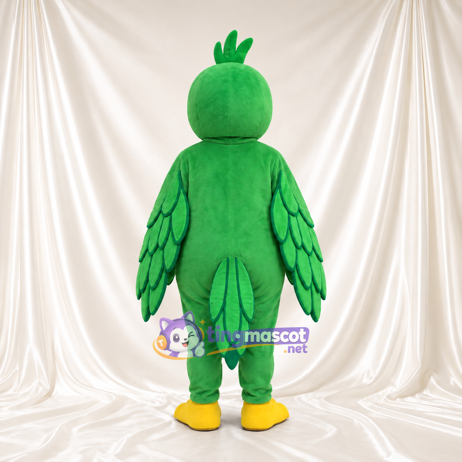 Costume de mascotte Perroquet – vert – Bec (rouge); Plumes des ailes Costume de mascotte Perroquet – vert – Bec (rouge); Plumes des ailes