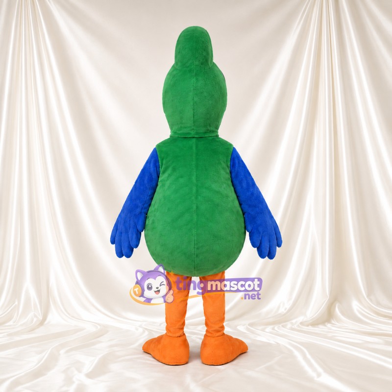 Costume de mascotte Perroquet – vert – Ailes (bleu); Bec (grand, jaune) Costume de mascotte Perroquet – vert – Ailes (bleu); Bec (grand, jaune)