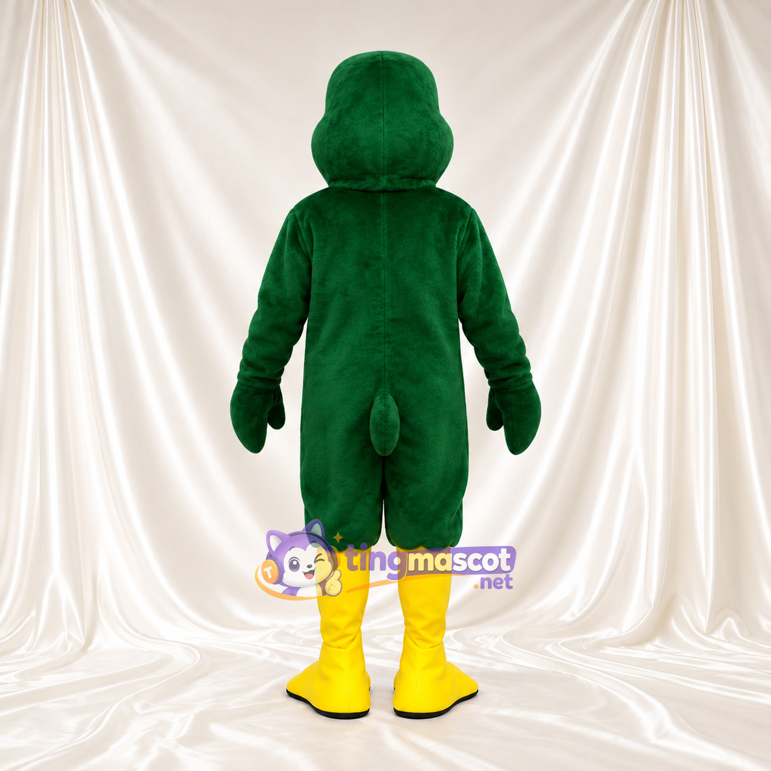 Dark Green Bird Mascot Costume - Yellow Beak and Yellow Legs Dark Green Bird Mascot Costume - Yellow Beak and Yellow Legs