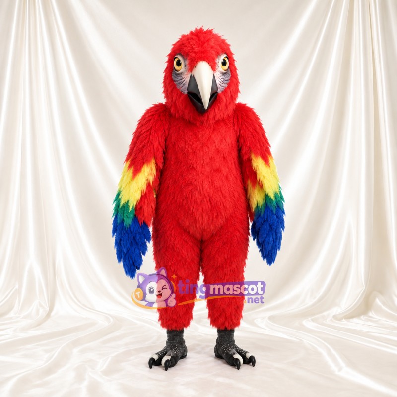Costume de mascotte Ara rouge – selon la photo – Bec (long, gris); Ailes (multicolore) Costume de mascotte Ara rouge – selon la photo – Bec (long, gris); Ailes (multicolore)