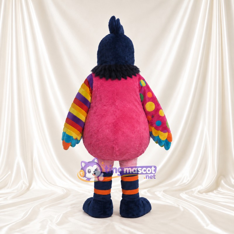 Maskottchenkostüm Vogel – mehrfarbig – Gestreifter Körper (regenbogenfarben) Maskottchenkostüm Vogel – mehrfarbig – Gestreifter Körper (regenbogenfarben)