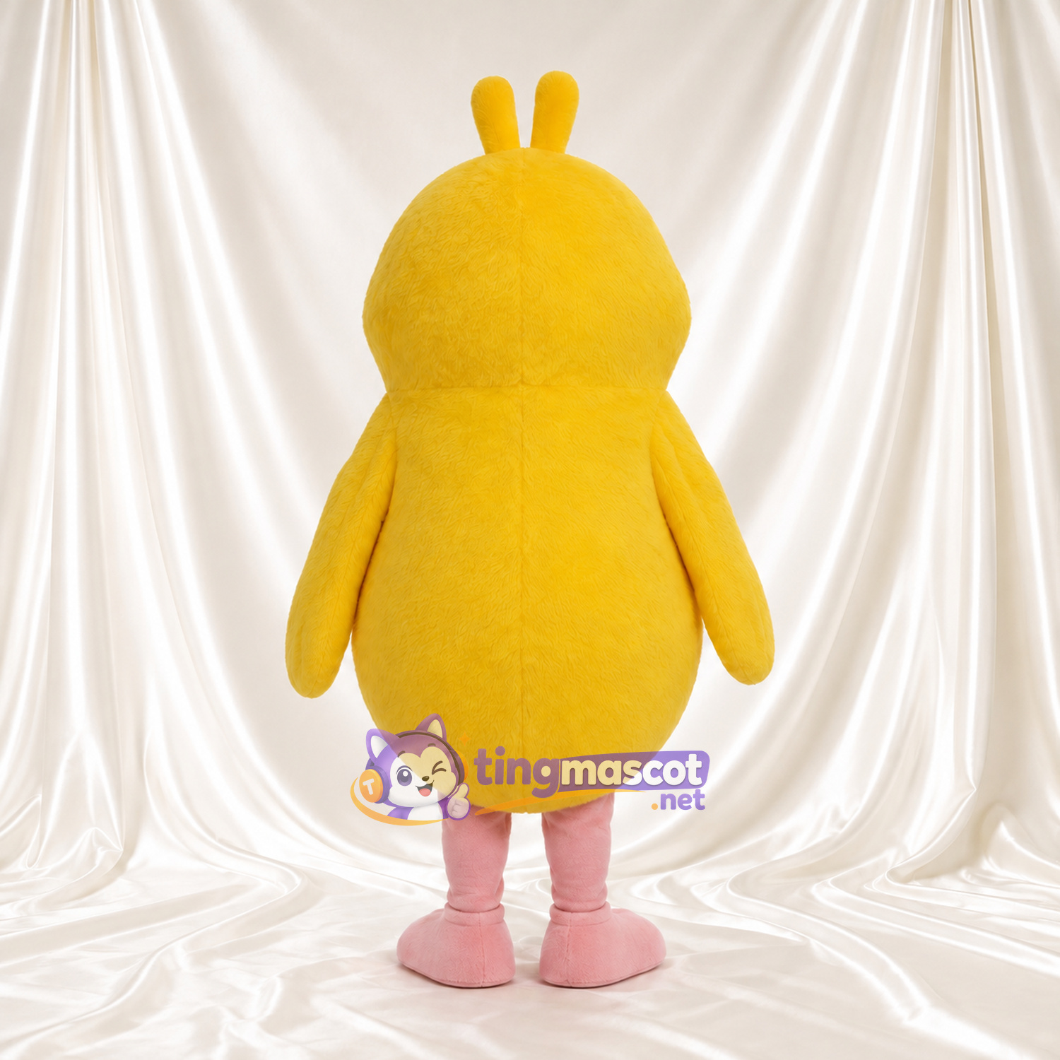 Costume de mascotte Poussin – jaune – Huppe; Jambes (rose)
