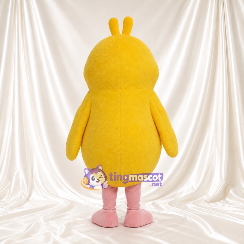Costume de mascotte Poussin – jaune – Huppe; Jambes (rose)