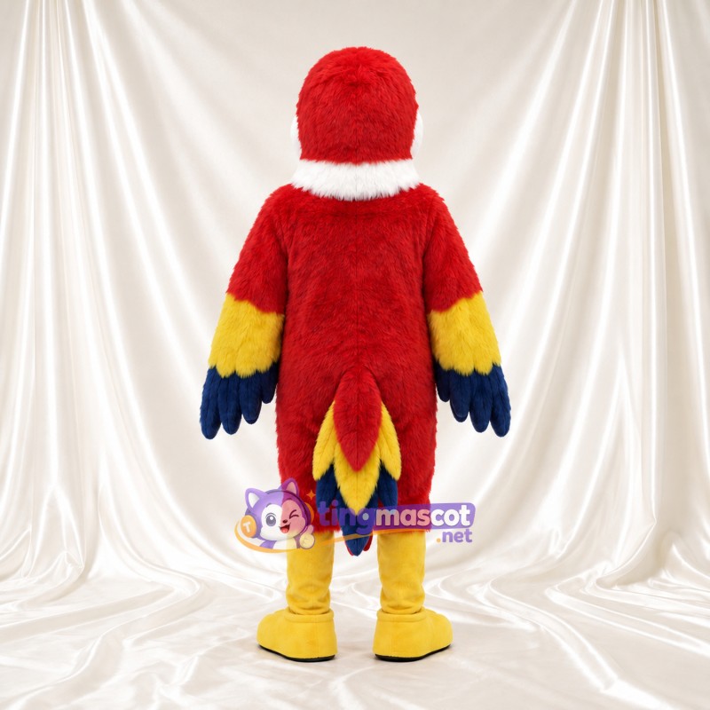 Costume de mascotte Perroquet – rouge – Bavette au cou (blanc); Jambes (jaune) Costume de mascotte Perroquet – rouge – Bavette au cou (blanc); Jambes (jaune)