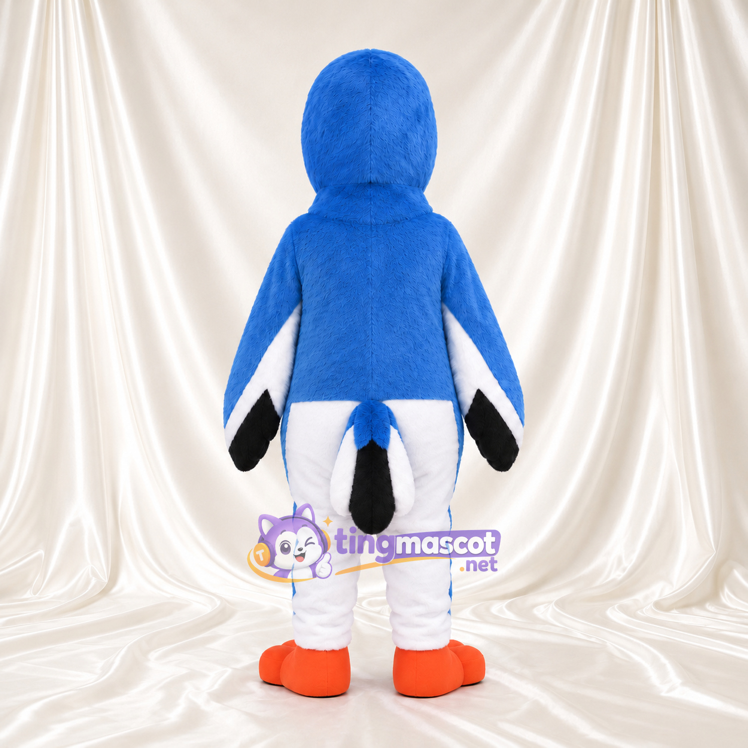 Blue Kingfisher Mascot Costume - White Belly and Long Orange Beak Blue Kingfisher Mascot Costume - White Belly and Long Orange Beak