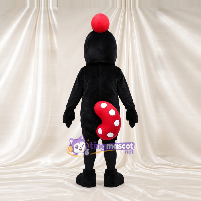 Black Rooster Mascot Costume - Red Comb and Red Polka-Dot Tail Black Rooster Mascot Costume - Red Comb and Red Polka-Dot Tail