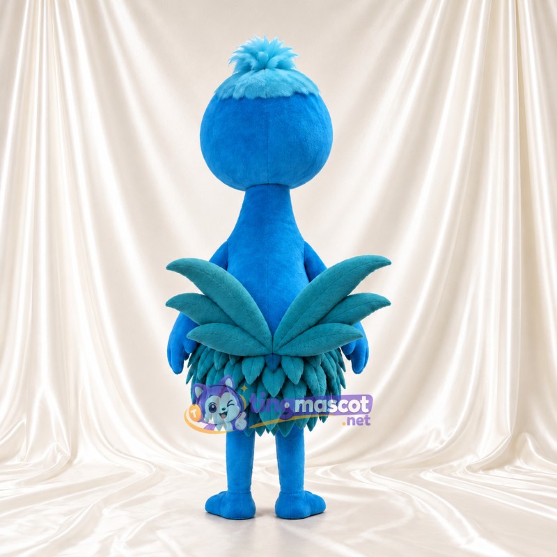 Turquoise Bird Mascot Costume - Long Neck and Layered Feather Skirt Turquoise Bird Mascot Costume - Long Neck and Layered Feather Skirt