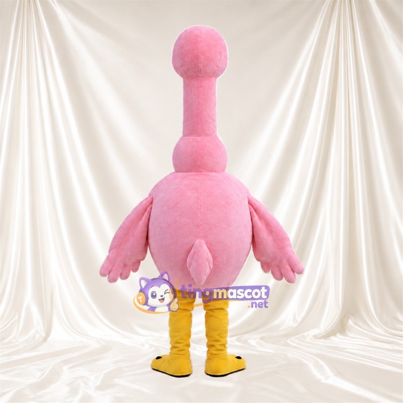 Costume de mascotte Flamant rose – rose – Bec (gris); Jambes (jaune) Costume de mascotte Flamant rose – rose – Bec (gris); Jambes (jaune)