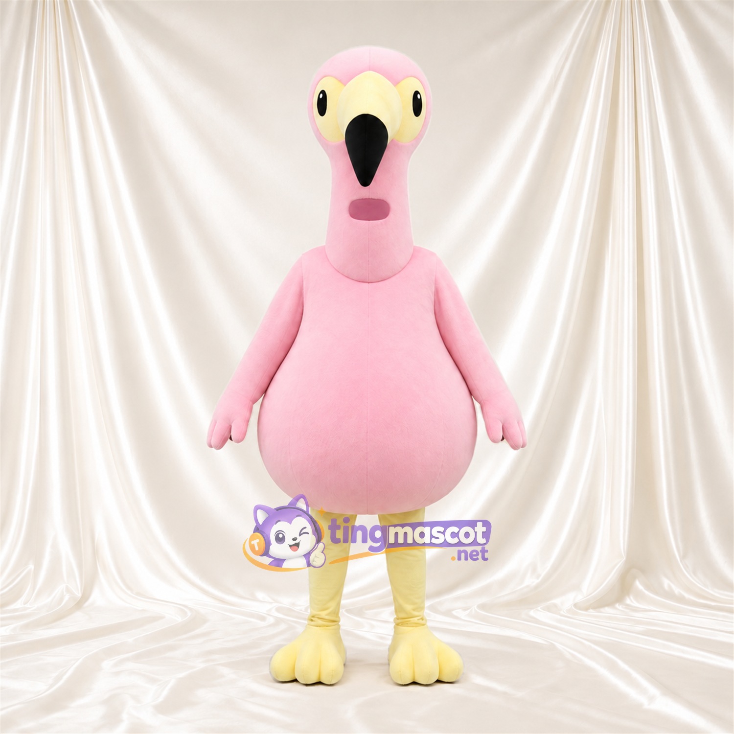 Maskottchenkostüm Flamingo – hellrosa – Bauch; Beine (creme) Maskottchenkostüm Flamingo – hellrosa – Bauch; Beine (creme)