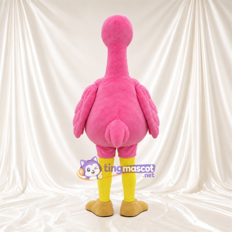 Costume de mascotte Flamant rose – rose – Bec (jaune); Jambes (jaune) Costume de mascotte Flamant rose – rose – Bec (jaune); Jambes (jaune)
