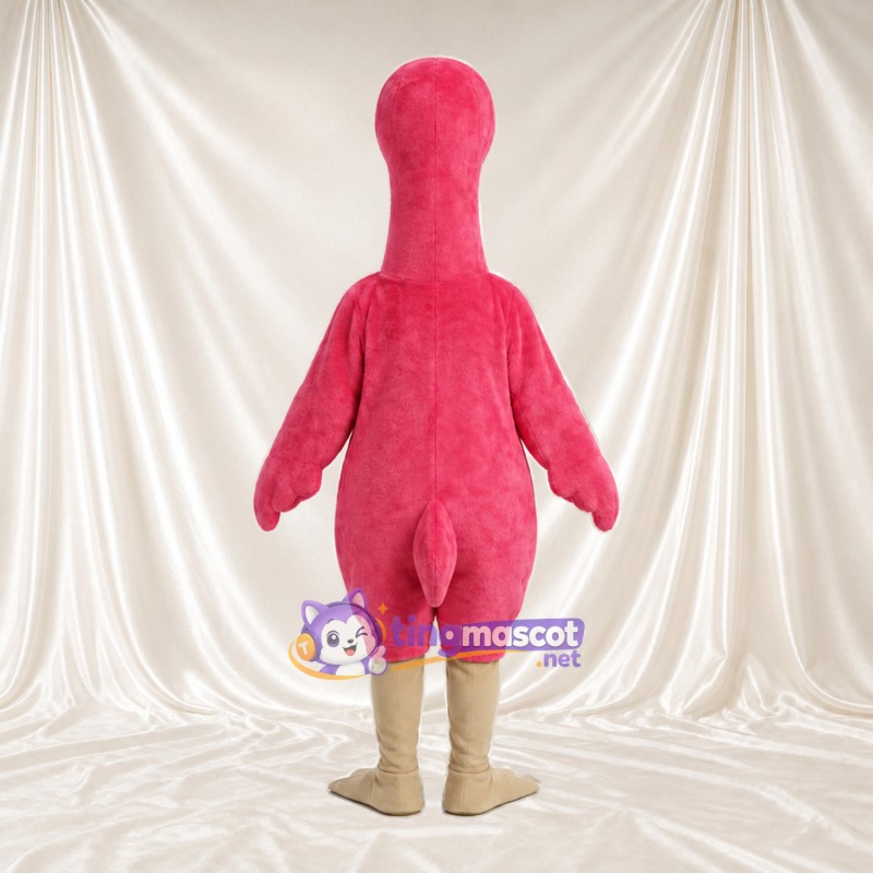 Costume de mascotte Flamant rose – rose – Bec (crème); Jambes (beige) Costume de mascotte Flamant rose – rose – Bec (crème); Jambes (beige)