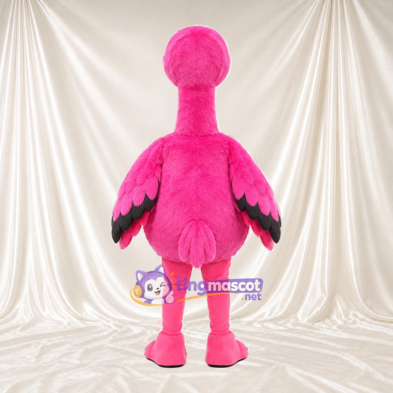Costume de mascotte Flamant rose – rose – Bouts des ailes (noir); Jambes (rose) Costume de mascotte Flamant rose – rose – Bouts des ailes (noir); Jambes (rose)