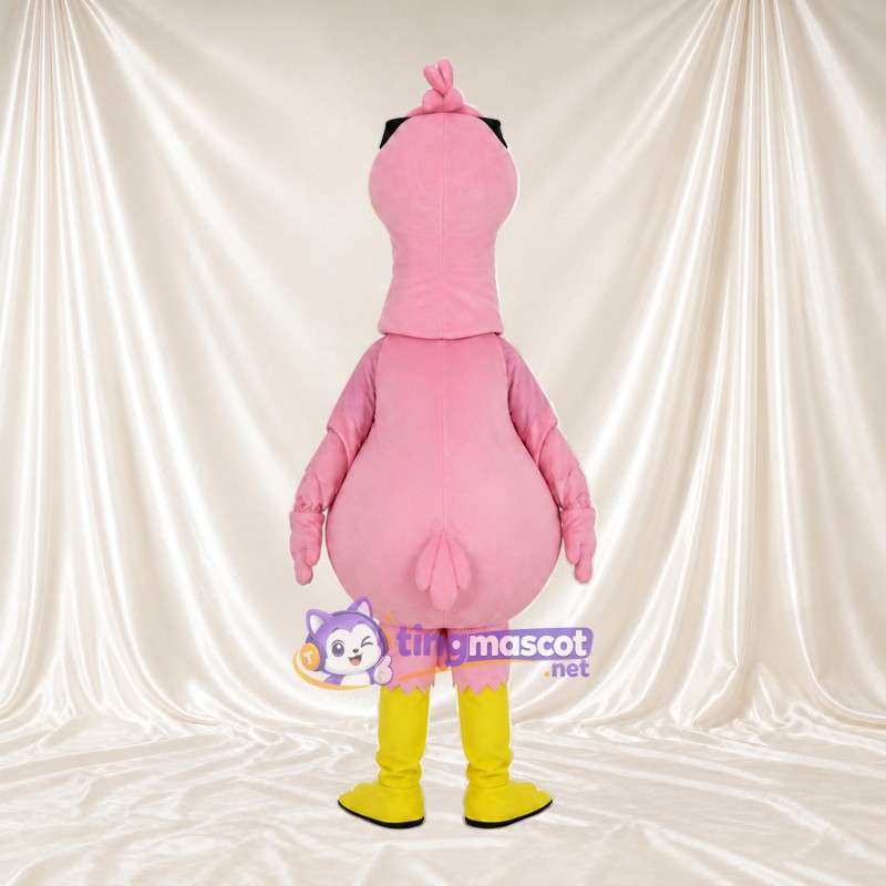 Maskottchenkostüm Flamingo – hellrosa – Sonnenbrille; Beine (gelb) Maskottchenkostüm Flamingo – hellrosa – Sonnenbrille; Beine (gelb)