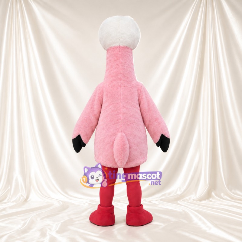 Maskottchenkostüm Flamingo – hellrosa – Flügelspitzen (schwarz); Beine (rot) Maskottchenkostüm Flamingo – hellrosa – Flügelspitzen (schwarz); Beine (rot)