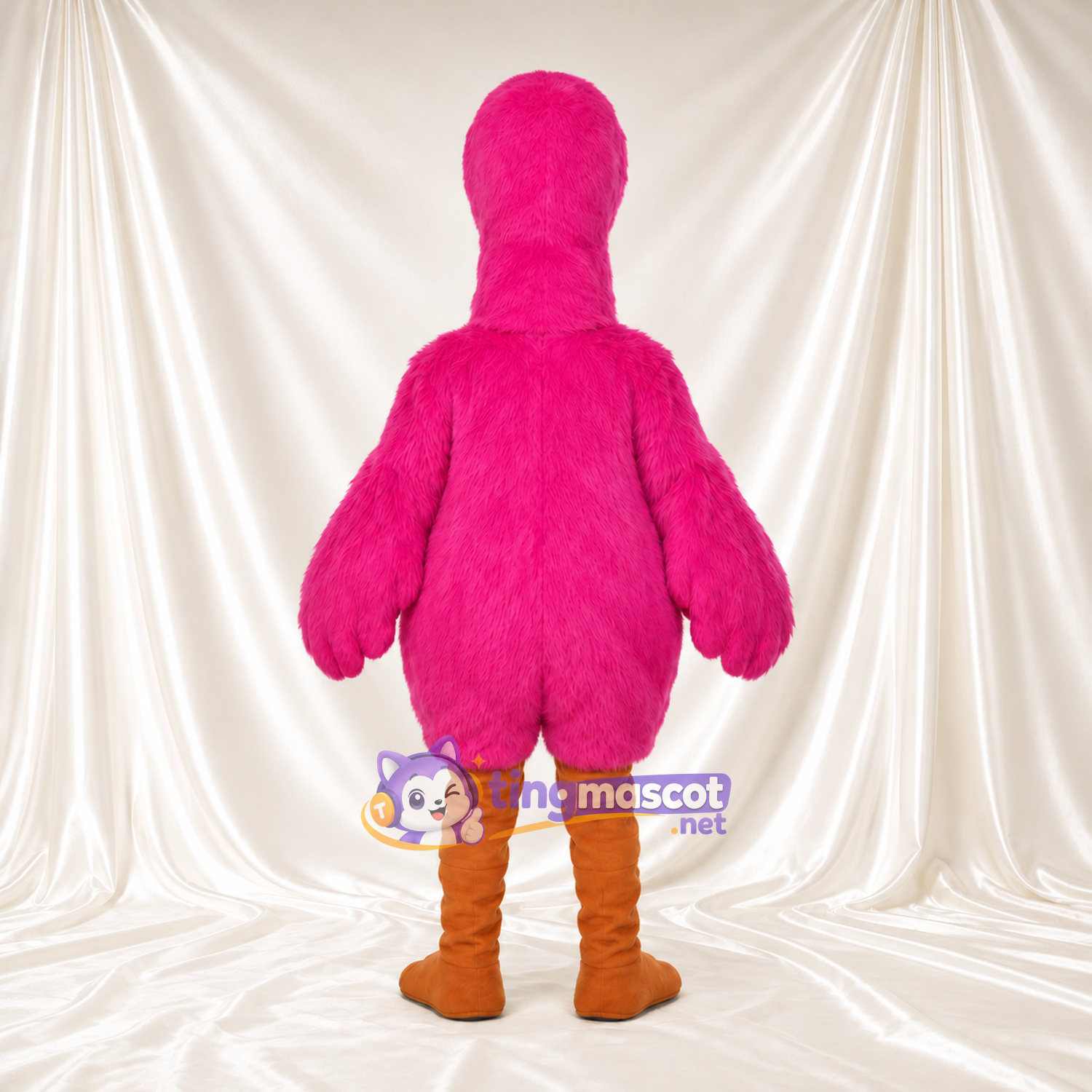 Hot Pink Flamingo Mascot Costume - White Beak and Brown Legs Hot Pink Flamingo Mascot Costume - White Beak and Brown Legs