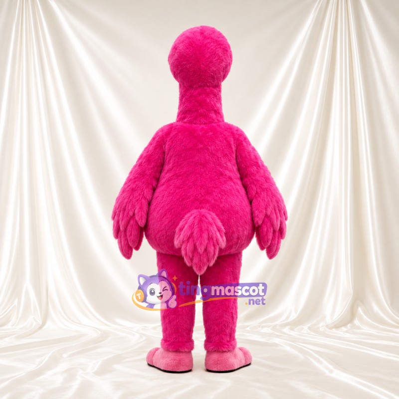 Hot Pink Flamingo Mascot Costume - Angry Yellow Eyes and Rounded Belly Hot Pink Flamingo Mascot Costume - Angry Yellow Eyes and Rounded Belly