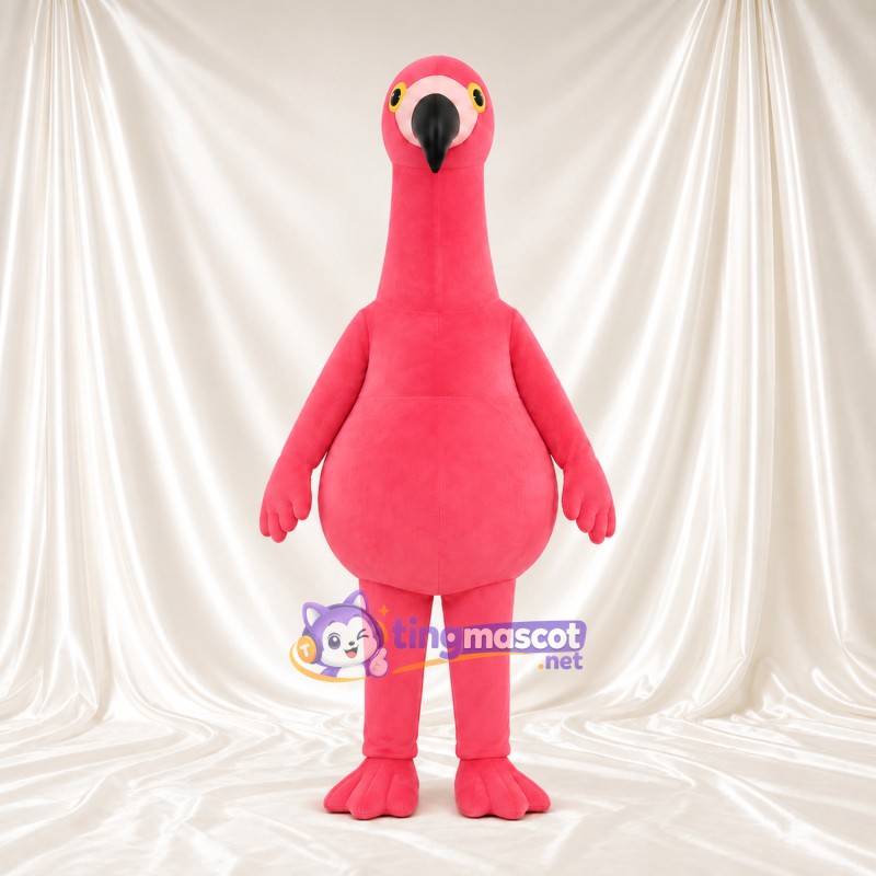 Maskottchenkostüm Flamingo – korallrosa – Langer Hals; Rundlicher Körper Maskottchenkostüm Flamingo – korallrosa – Langer Hals; Rundlicher Körper