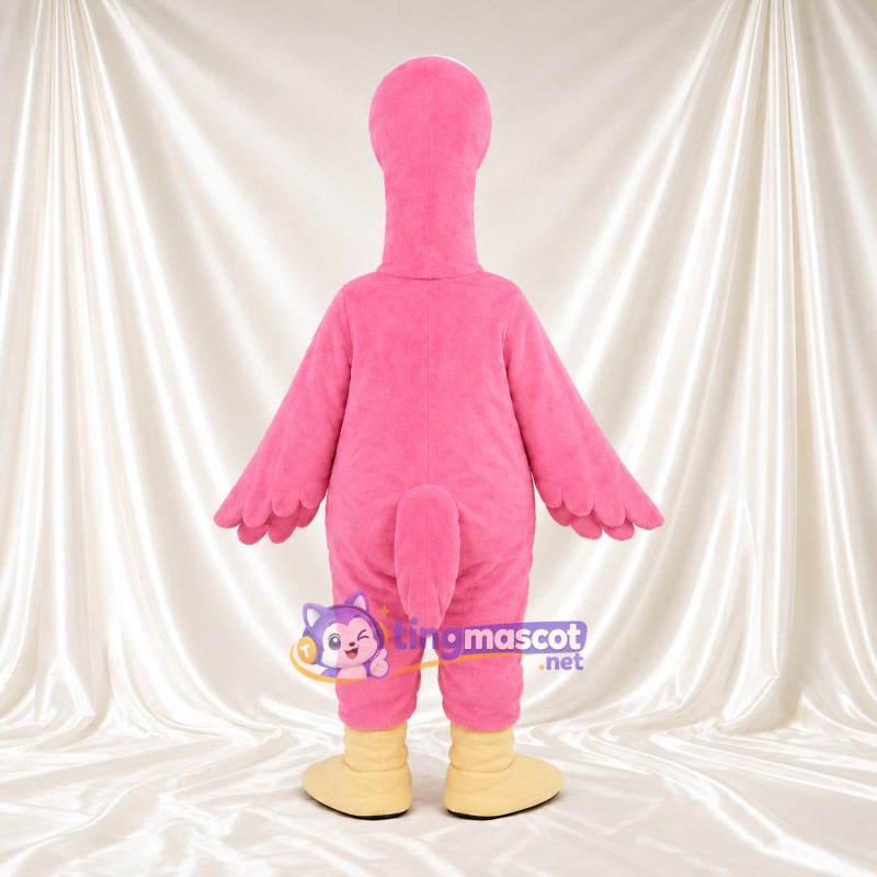 Costume de mascotte Flamant rose – rose – Bottes (crème); Long cou Costume de mascotte Flamant rose – rose – Bottes (crème); Long cou