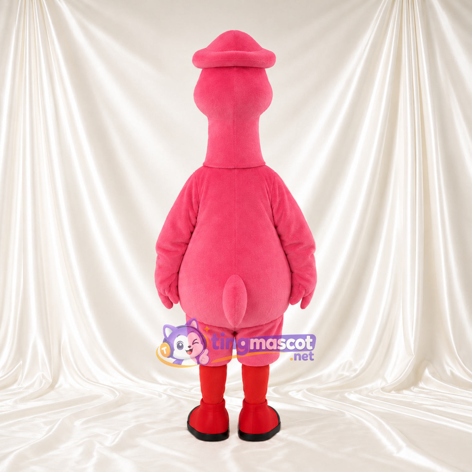 Costume de mascotte Flamant rose – rose – Chapeau (rose); Nœud papillon (noir); Chaussettes (rouge) Costume de mascotte Flamant rose – rose – Chapeau (rose); Nœud papillon (noir); Chaussettes (rouge)