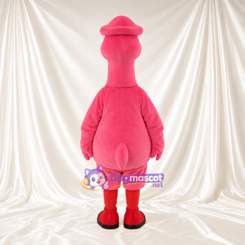 Costume de mascotte Flamant rose – rose – Chapeau (rose); Nœud papillon (noir); Chaussettes (rouge) Costume de mascotte Flamant rose – rose – Chapeau (rose); Nœud papillon (noir); Chaussettes (rouge)