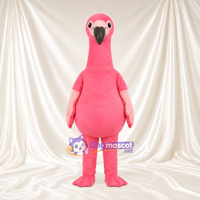 Maskottchenkostüm Flamingo – korallrosa – Rundlicher Körper; Stiefel (rosa) Maskottchenkostüm Flamingo – korallrosa – Rundlicher Körper; Stiefel (rosa)