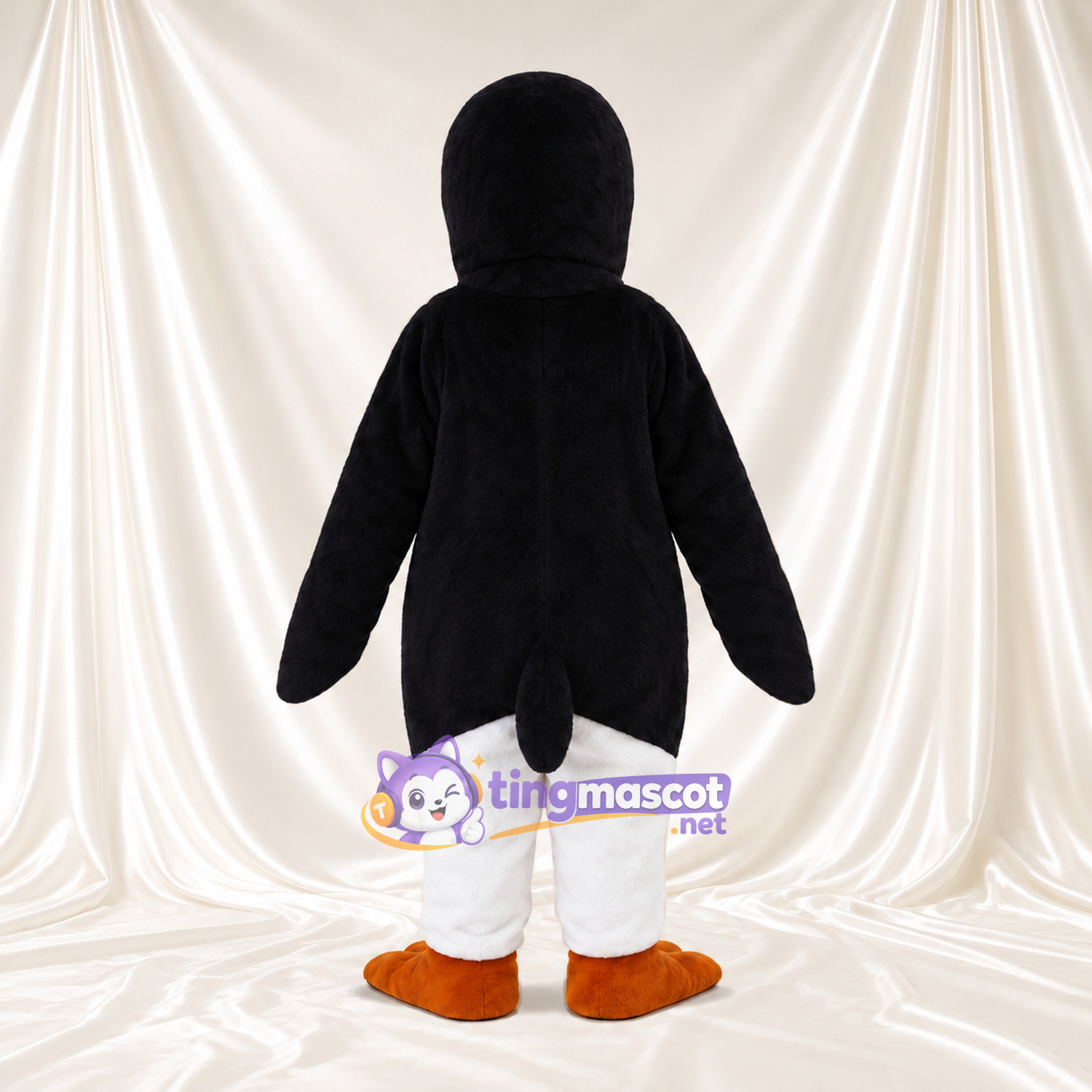 Black and White Penguin Mascot Costume - Blue Eyes and Orange Feet Black and White Penguin Mascot Costume - Blue Eyes and Orange Feet