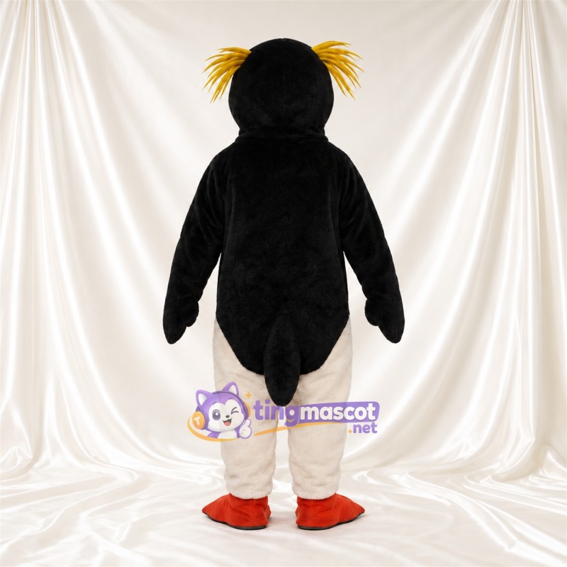 Maskottchenkostüm Felsenpinguin – wie abgebildet – Federn (gelb); Füße (rot) Maskottchenkostüm Felsenpinguin – wie abgebildet – Federn (gelb); Füße (rot)