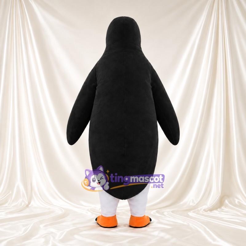 Costume de mascotte Manchot – noir – Bec (petit, orange); Serres (orange) Costume de mascotte Manchot – noir – Bec (petit, orange); Serres (orange)