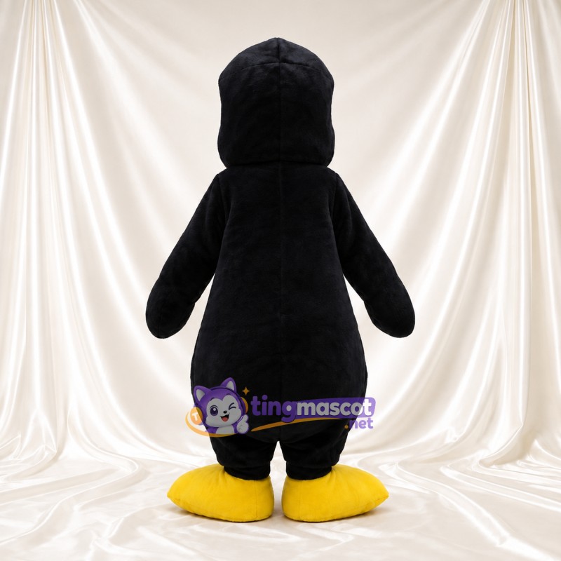 Costume de mascotte Manchot – noir – Bec (grand, jaune); Chaussures (jaune) Costume de mascotte Manchot – noir – Bec (grand, jaune); Chaussures (jaune)