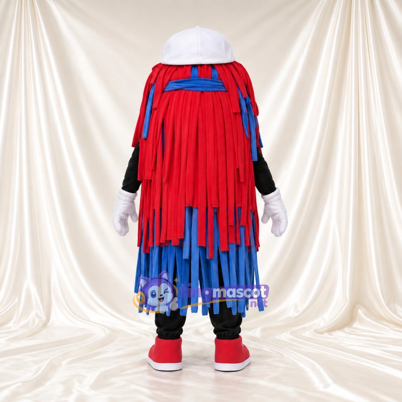 Maskottchenkostüm Autowaschbürste – rot / blau – Kappe (weiß); Sneaker (rot) Maskottchenkostüm Autowaschbürste – rot / blau – Kappe (weiß); Sneaker (rot)