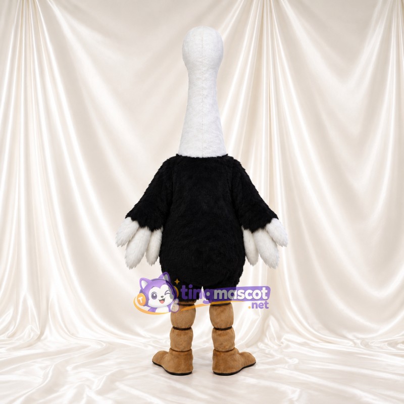 Costume de mascotte Autruche – noir – Cou (long, blanc); Jambes (marron) Costume de mascotte Autruche – noir – Cou (long, blanc); Jambes (marron)