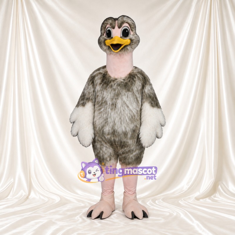 Costume de mascotte Autruche – gris – Cou (rose); Jambes (rose) Costume de mascotte Autruche – gris – Cou (rose); Jambes (rose)