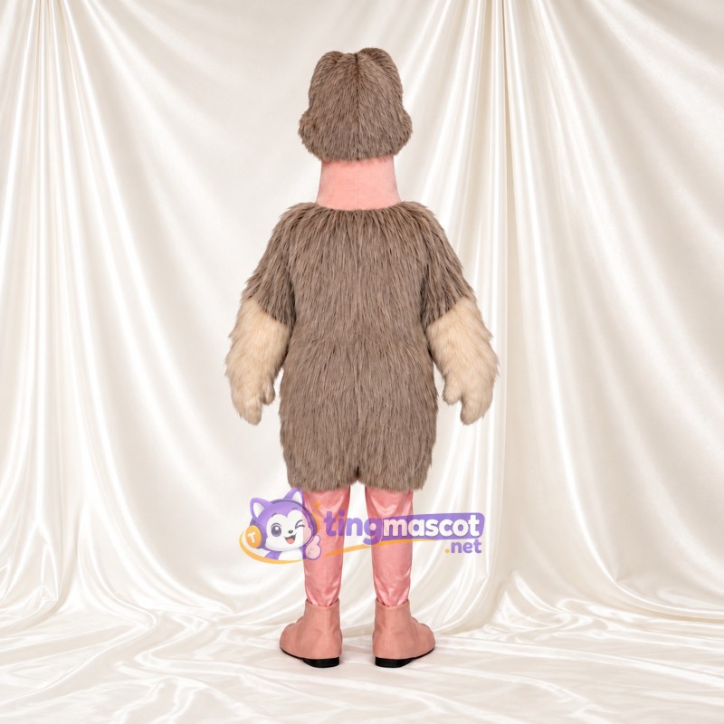 Costume de mascotte Autruche – marron – Bouts des ailes (crème); Jambes (rose) Costume de mascotte Autruche – marron – Bouts des ailes (crème); Jambes (rose)