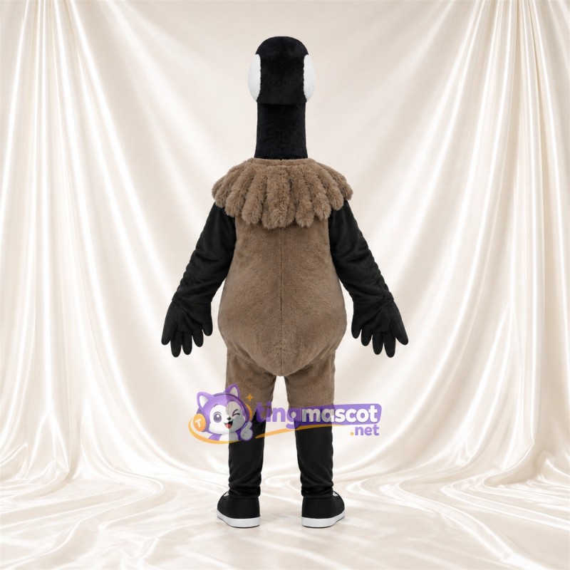 Costume de mascotte Autruche – marron – Cou (noir); Baskets (blanc) Costume de mascotte Autruche – marron – Cou (noir); Baskets (blanc)