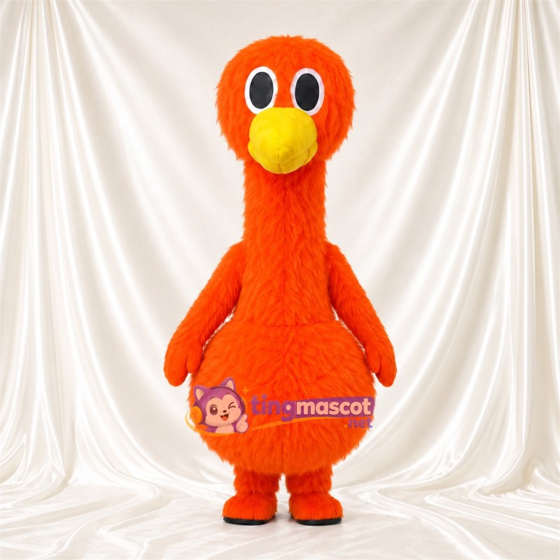 Maskottchenkostüm Strauß – orange – Schnabel (gelb); Bauch Maskottchenkostüm Strauß – orange – Schnabel (gelb); Bauch